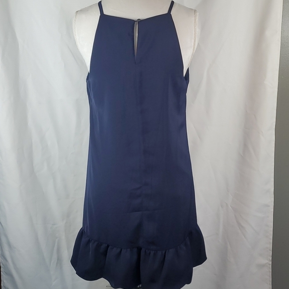 NAVY SUGARLIPS HALTER NECKLINE SHIFT DRESS SIZE MEDIUM - Picture 6 of 11